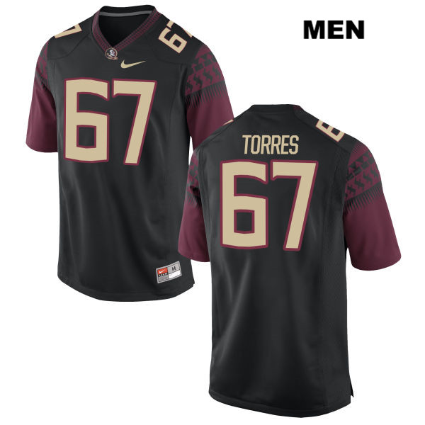 Men's NCAA Nike Florida State Seminoles #67 Adam Torres College Black Stitched Authentic Football Jersey AUT6869BF